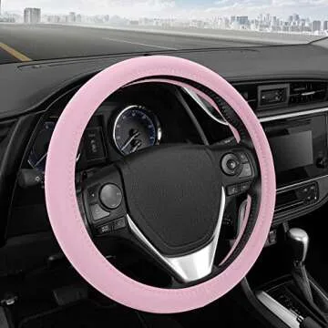 BDK Ultra Soft Pink Steering Wheel Cover - Cute & Comfy