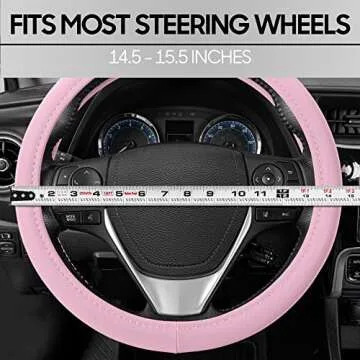 BDK Ultra Soft Pink Steering Wheel Cover - Cute & Comfy