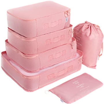 Adwaita 6 Set Pink Packing Cubes for Organized Travel