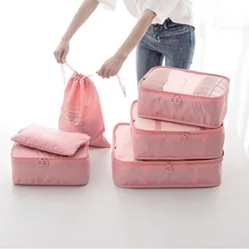 Adwaita 6 Set Pink Packing Cubes for Organized Travel