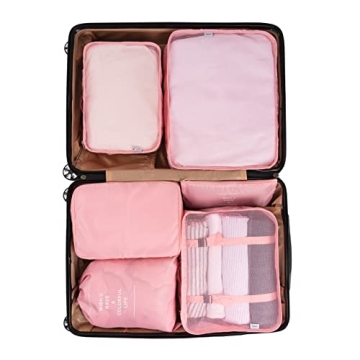 Adwaita 6 Set Pink Packing Cubes for Organized Travel
