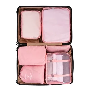 Adwaita 6 Set Pink Packing Cubes for Organized Travel