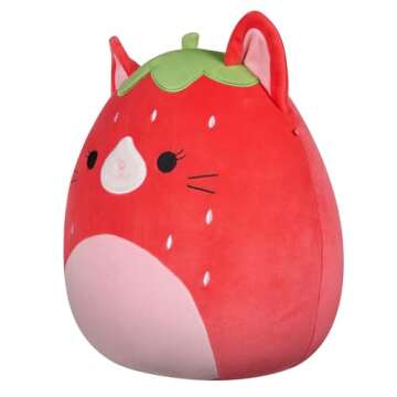Squishmallows Original 12-Inch Olma Strawberry Cat Plush Toy - Unique Jazwares Collectible