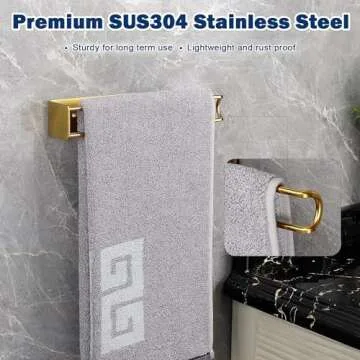 NearMoon Self-Adhesive Hand Towel Holder in Brushed Gold