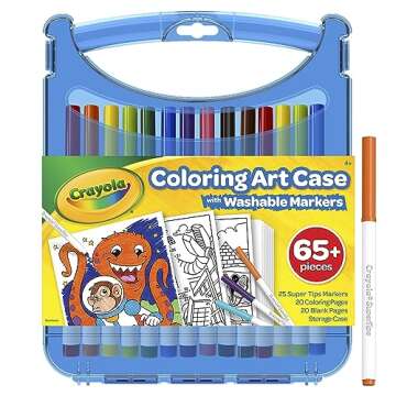 Crayola Super Tips Coloring Art Case - 65+ Pieces for Kids