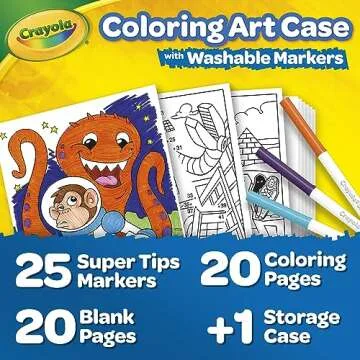 Crayola Super Tips Coloring Art Case - 65+ Pieces for Kids