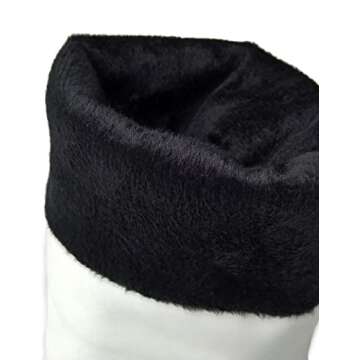 Sungtin Women's White Faux Leather Knee High Flat Slouch Boots 8 M US