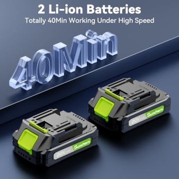 Lightweight 20V Cordless Leaf Blower with 2 Batteries