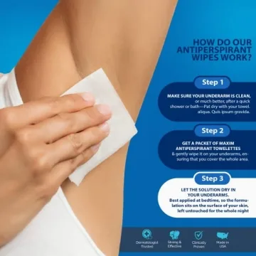 Maxim Antiperspirant Wipes for Women and Men | 7-Day Sweat Control