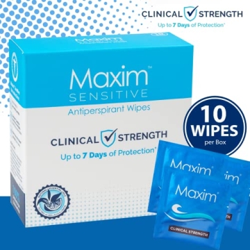 Maxim Antiperspirant Wipes for Women and Men | 7-Day Sweat Control
