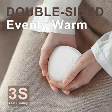 SURNEI Rechargeable Hand Warmer Portable with Lanyard 5200mAh Compact Power Bank Pocket Heater, Adjustable Temperature Handwarmers for Men Women Children Students Girls Camping Hiking Outdoor Warming