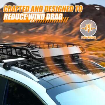 MaxxHaul 70115 46" x 36" x 4-1/2" Roof Rack Rooftop Cargo Carrier Steel Basket, Car Top Luggage Holder for SUV and Pick Up Trucks - 150 lb. Capacity, Black