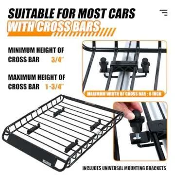 MaxxHaul 46" Roof Rack - Durable & Easy to Install