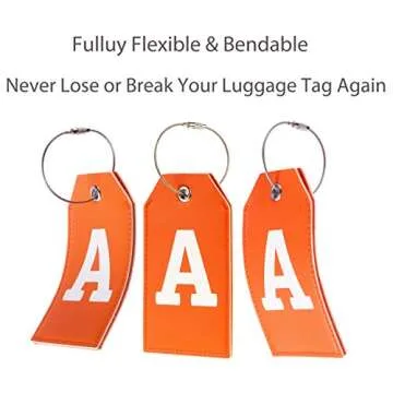 Toughergun Orange Initial Luggage Tag with Privacy Cover