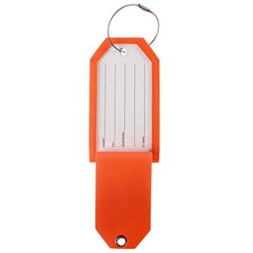 Toughergun Orange Initial Luggage Tag with Privacy Cover