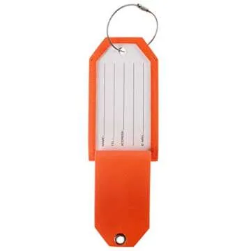 Toughergun Orange Initial Luggage Tag with Privacy Cover