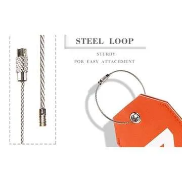 Toughergun Orange Initial Luggage Tag with Privacy Cover