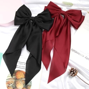 SUSULU Women's Satin Silk Bow Hair Accessories Set