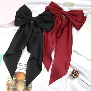 SUSULU Women's Satin Silk Bow Hair Accessories Set