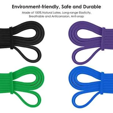 Resistance Bands Fitness Bands,4 Resistance Bands Set,Training Bands,Gymnastics Band,for Pull-up Fitness,Mobility Workouts, Strength Training,Home Fitness,Powerlifting,and Exercise with Carrying Bag