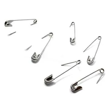 vrupin 100Pcs-3inch Stainless Steel Safety Pins,Safety Pins Bulk Metal Silver Sewing Pins Clothing Clips Tool 75mm Decorative Safety pins