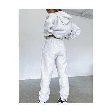 Akivide Womens 2 Piece Sweatsuit Oversized Hoodie Sweatshirt and Jogger Sweatpants Set Loose Fall Jo...