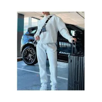 Akivide Womens 2 Piece Sweatsuit Oversized Hoodie Sweatshirt and Jogger Sweatpants Set Loose Fall Jogging Outfits with Pocket