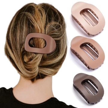 Flat Hair Claw Clips for Thick Hair for Women Hair Clips for Thin Hair Duck Billed Hair Clips Matte ...