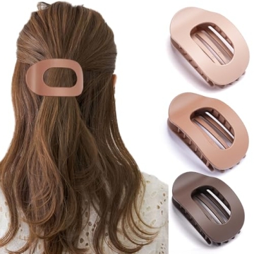 Flat Hair Claw Clips for Thick Hair for Women Hair Clips for Thin Hair Duck Billed Hair Clips Matte Hair Clips Large Hair Clips Neutral Claw Clips Hair (3color-1)