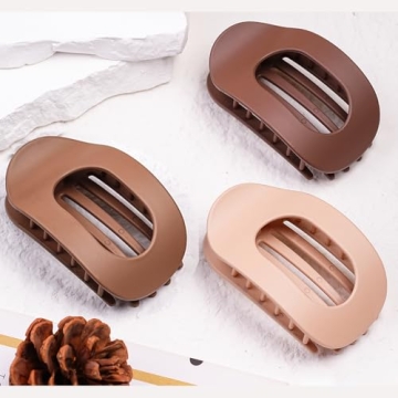 Flat Hair Claw Clips for Thick Hair for Women Hair Clips for Thin Hair Duck Billed Hair Clips Matte Hair Clips Large Hair Clips Neutral Claw Clips Hair (3color-1)