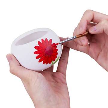 Transon Small Detail Paint Brushes 7pcs for Model Painting Acrylic, Gouache, Oil, Tempera and Face P...