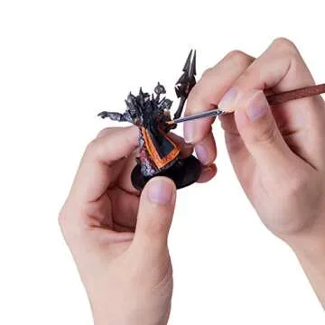 Transon Small Detail Paint Brushes 7pcs for Model Painting Acrylic, Gouache, Oil, Tempera and Face Painting