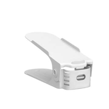 RISETEX Shoe Slots Organizer 20 Pack- Shoe Stacker - Increase Space by 200%,4 Levels Adjustable Double Layer Stackable Shoe Rack,Storage Shoe Organizer Holder for Closet Organization