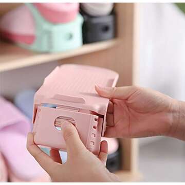 RISETEX Shoe Slots Organizer 20 Pack- Shoe Stacker - Increase Space by 200%,4 Levels Adjustable Double Layer Stackable Shoe Rack,Storage Shoe Organizer Holder for Closet Organization