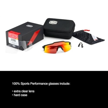 100% S3 Cycling Sunglasses - Soft Tact White & Red Lens