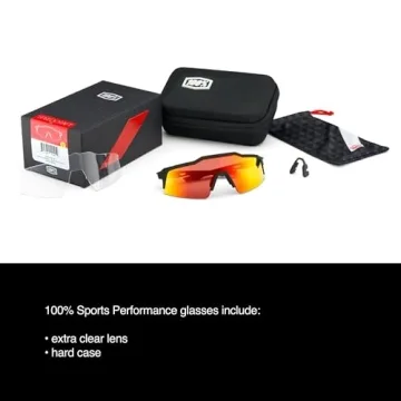 100% S3 Cycling Sunglasses - Soft Tact White & Red Lens