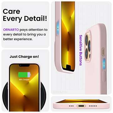ORNARTO Slim Liquid Silicone Case for iPhone 13 Pro