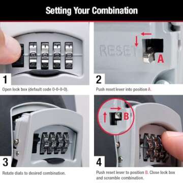 Master Lock Set Your Own combination Wall Mount Lock Box, 5 Key capacity, Black 5401EC