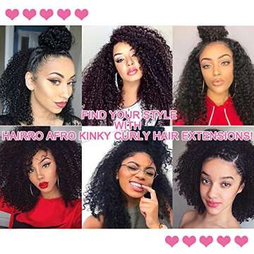 Hairro Kinky Curly Real Hair Extensions Natural Afro Kinkys Clip Ins For African American Women 3B 3C Deep Wave Water Curl Unprocessed Full Head Thick Clip Hair 8Pcs 18 Clips 22" 120g #27 Dark Blonde