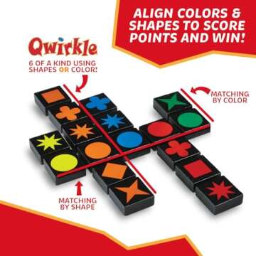 Qwirkle Board Game - Strategy Game for 2-4 Players Ages 6+ - Deluxe with Trays