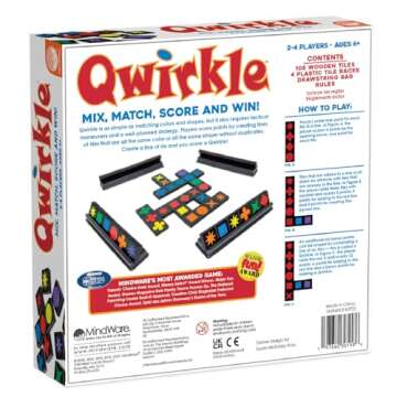 Qwirkle Board Game - Strategy Game for 2-4 Players Ages 6+ - Deluxe with Trays