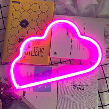 iceagle Cloud Neon Signs- Neon Lights for Wall Decor USB or Battery Neon Signs for Bedroom Cloud Lig...