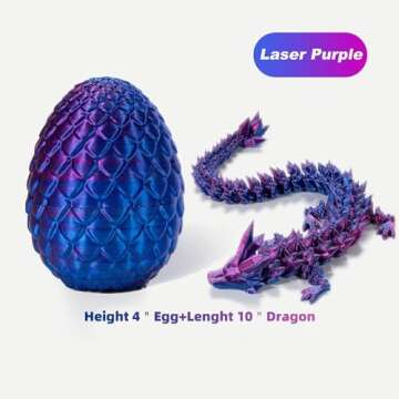 Zobetro Easter Basket Stuffers, 3D Printed Dragon Surprise Egg, Executive Dragon Fidget Desk Toys De...