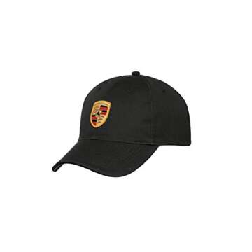 Genuine Porsche Black Crest Logo Cap