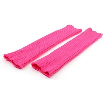 Zando Leg Warmers for Girls Kids Leg Warmers Junior 80s Ballet Ribbed Knitted Long Socks for Party Sports Hot Pink