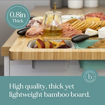 Brimley Bamboo Cutting Board with Containers for Easy Prep