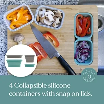 Brimley Bamboo Cutting Board with Containers for Easy Prep