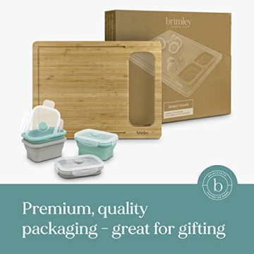 Brimley Bamboo Cutting Board with Containers for Easy Prep