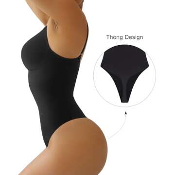SHAPERX Women's Shapewear Bodysuit Tummy Control Body Shaper Seamless Sculpting Snatched Waist Body ...