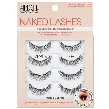 Ardell Naked Lashes 420 Multipack, Lightweight Natural Look, Invisiband for Comfort, Perfect for Eve...